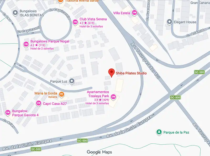 Shiba Pilates Studio Maspalomas - Mapa de ubicación en Sonnenland